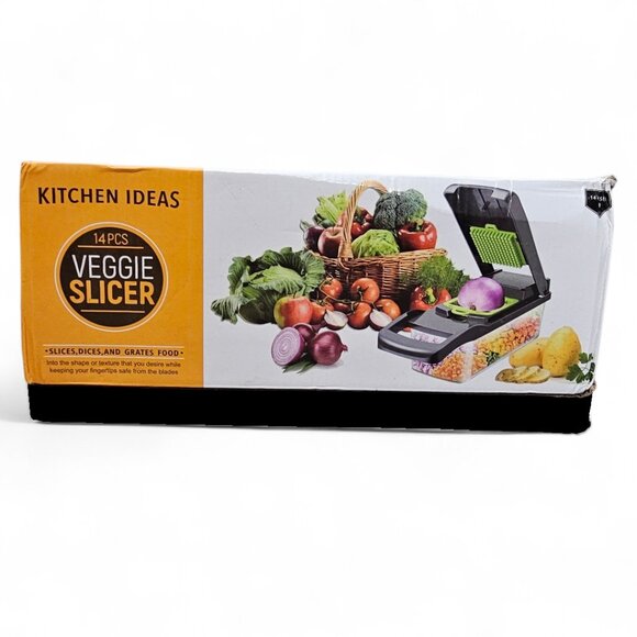 Quick Easy Large Multifunctional Vegetable Chopper Slicer Container 14 in 1 New - Picture 2 of 4